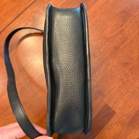 Brighton Emma Embossed Croc Pebbled Leather Shoulder Bag Adjustable Strap Black - Picture 10 of 15